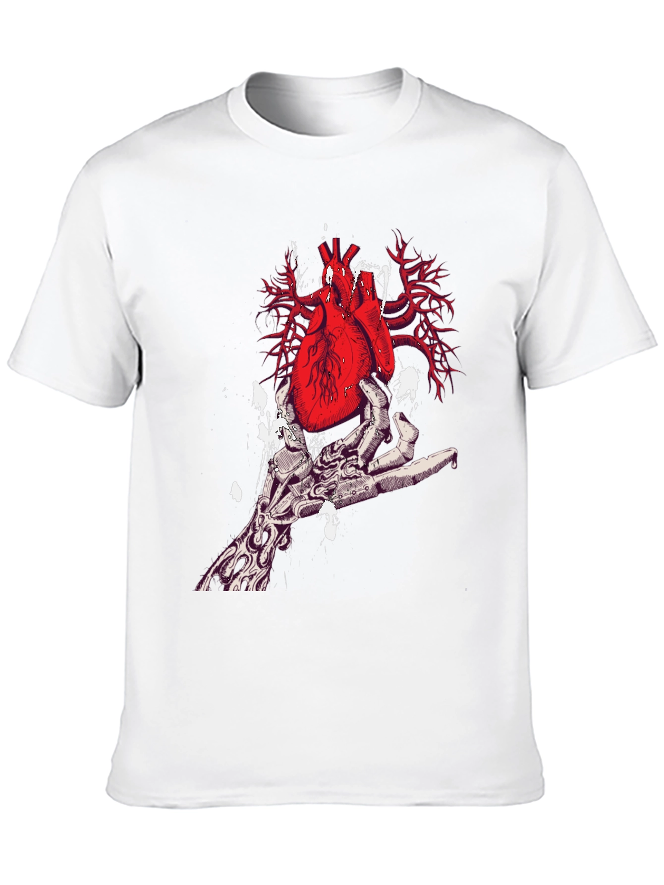 Heart in Hand Graphic Print Black T-Shirt