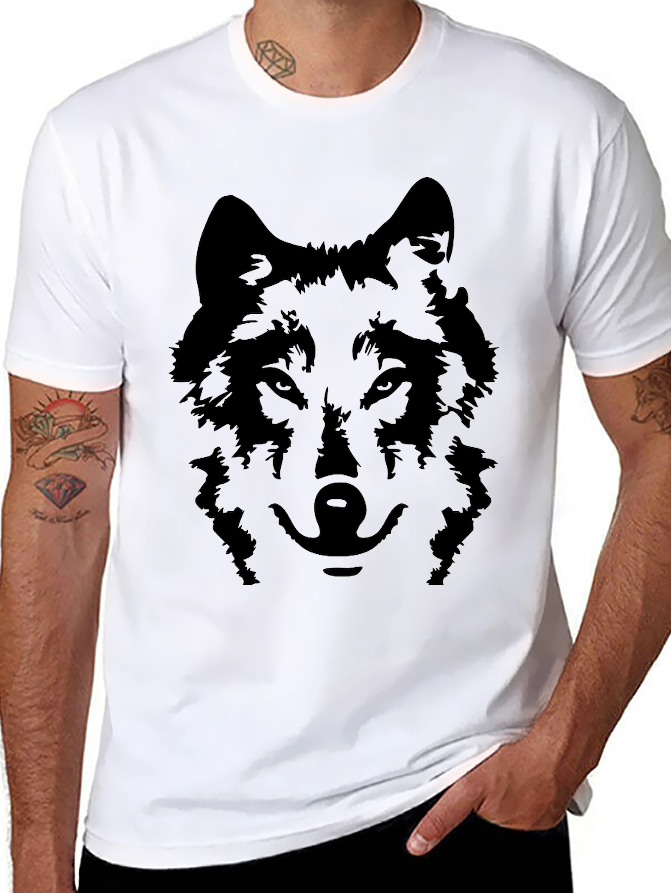 Black Wolf Graphic Tee - Mens Short Sleeve