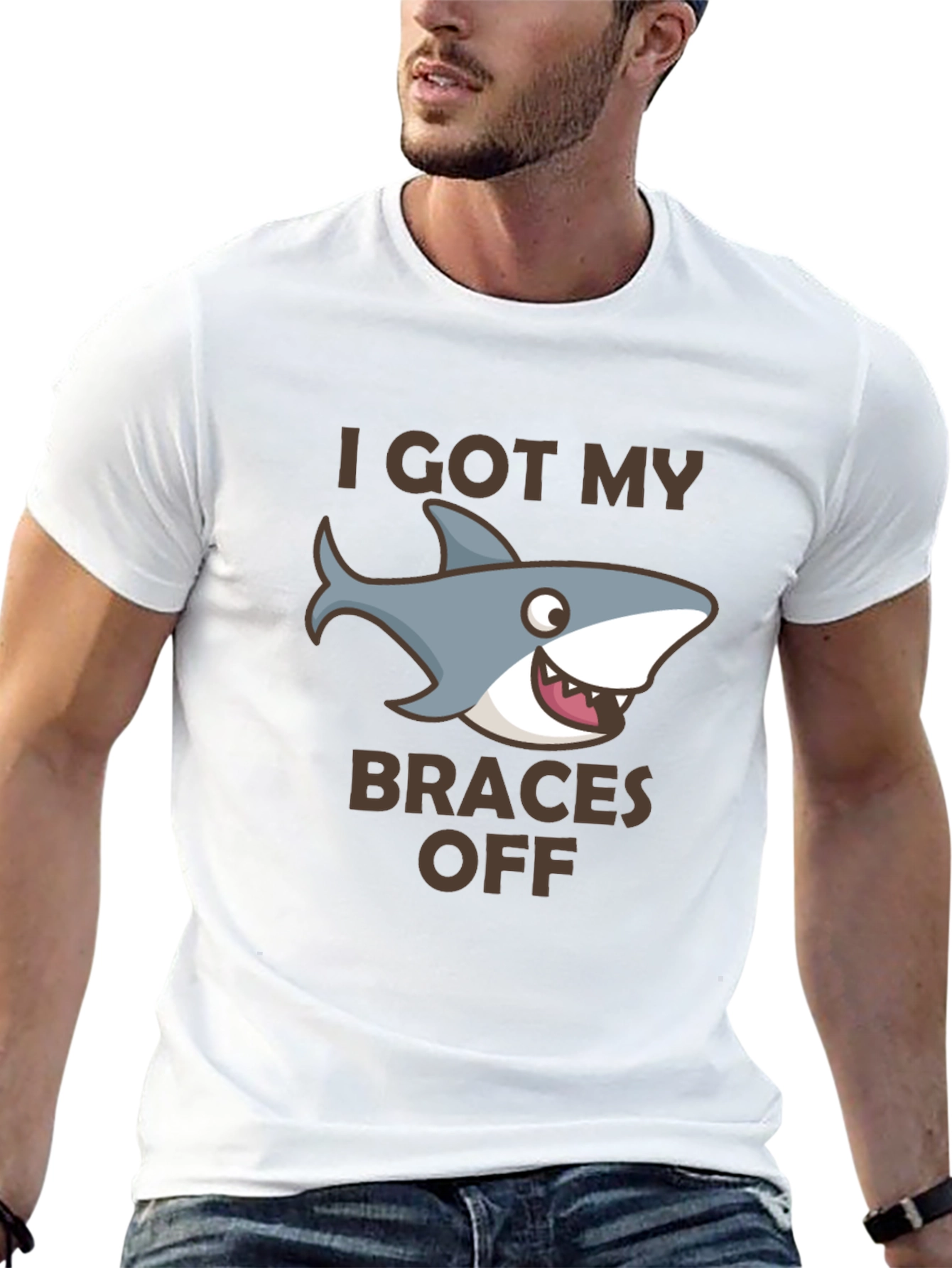 Shark Braces Off Black Graphic Tee