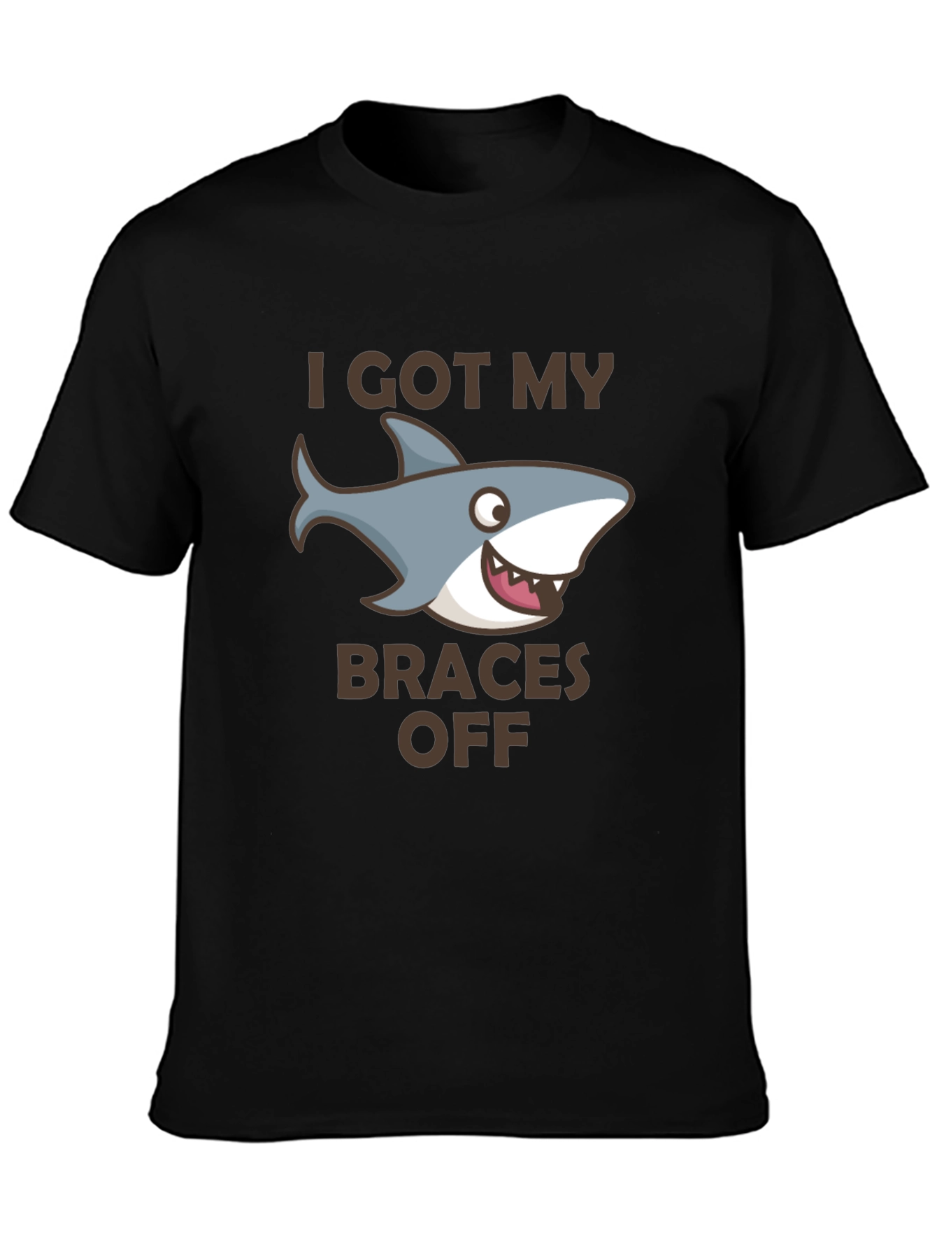 Shark Braces Off Black Graphic Tee