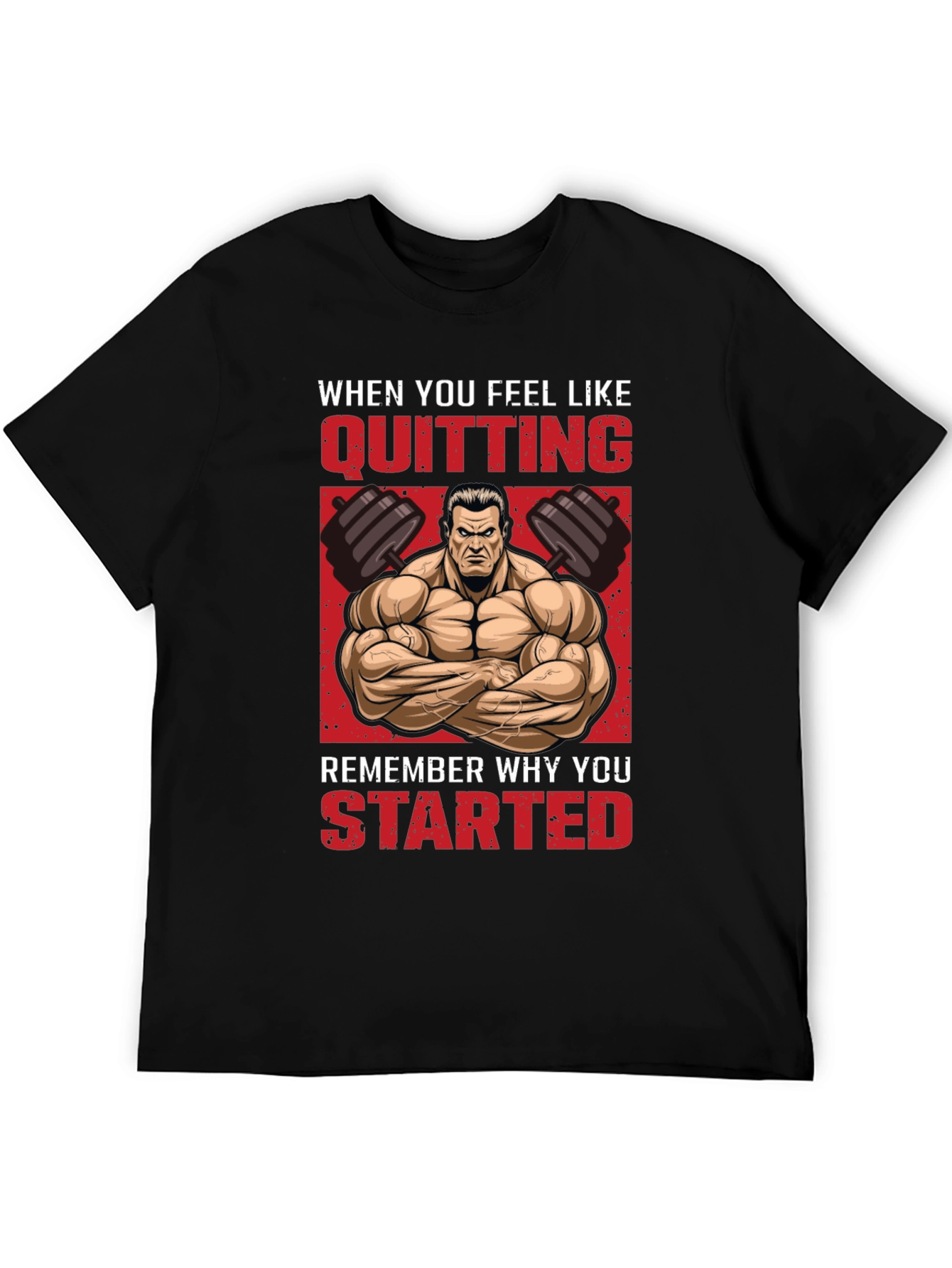 Motivational Gym T-Shirt - Never Quit!