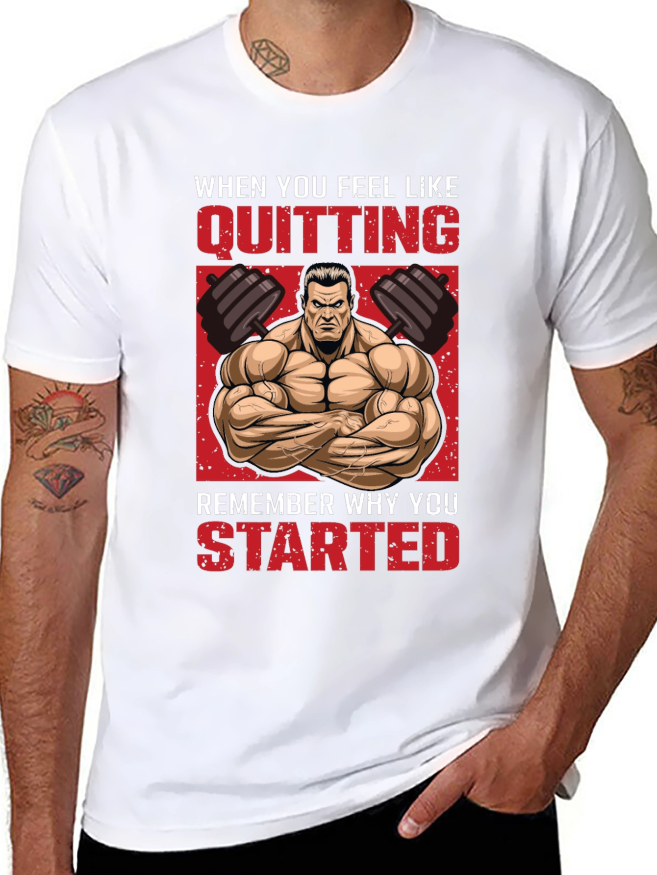 Motivational Gym T-Shirt - Never Quit!