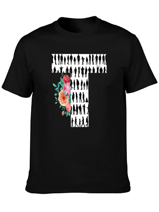 Floral Silhouette T-Shirt - Trendy Graphic Tee