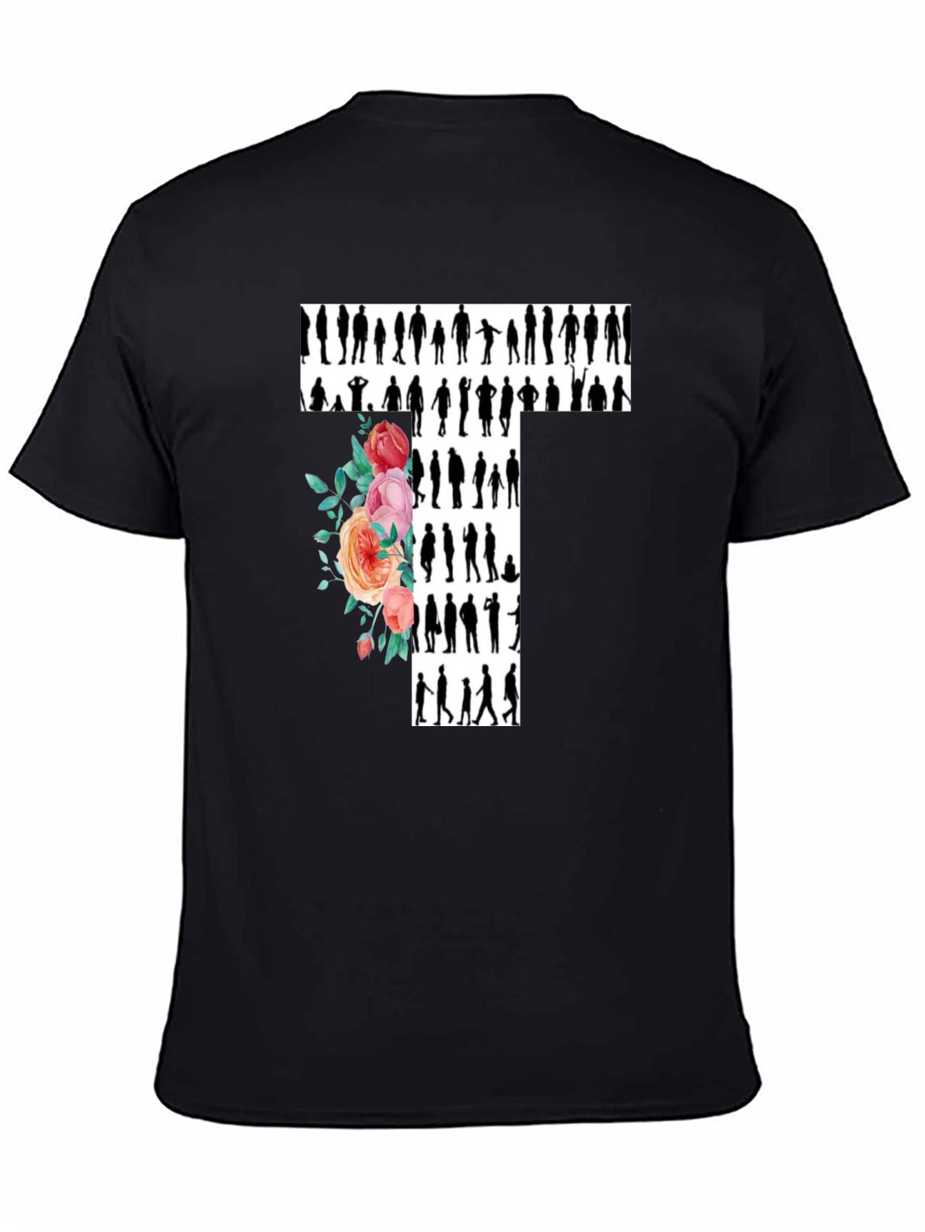 Floral Silhouette T-Shirt - Trendy Graphic Tee