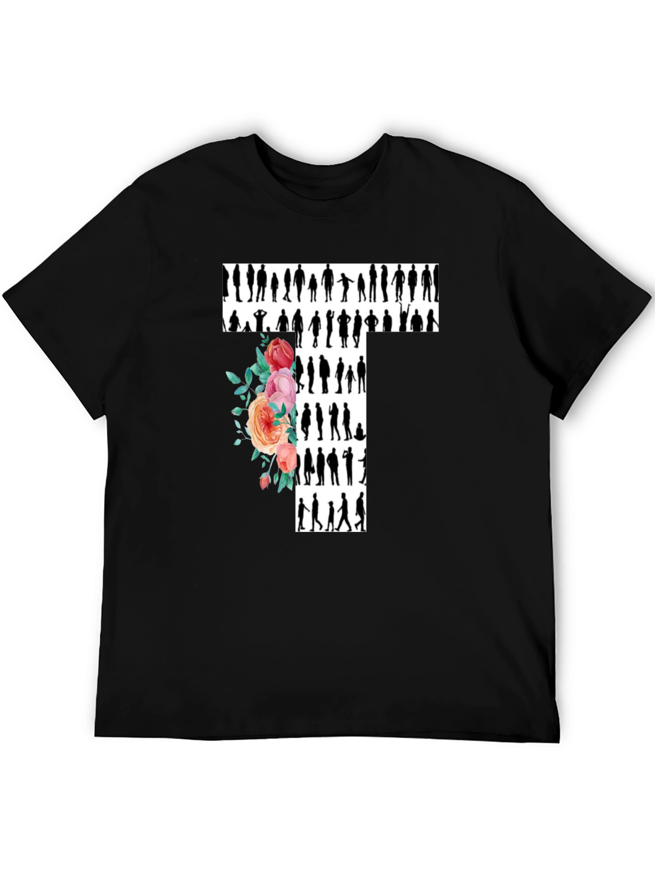 Floral Silhouette T-Shirt - Trendy Graphic Tee