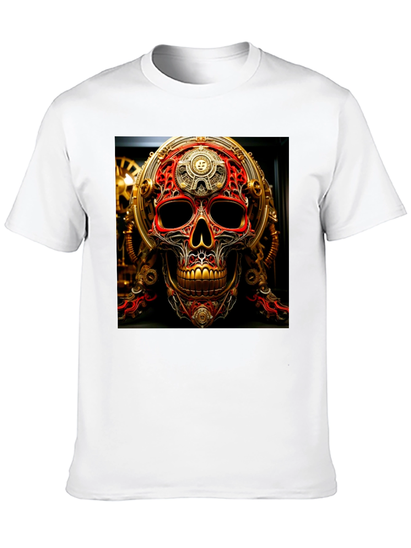Steampunk Skull Graphic Tee - Unique Design