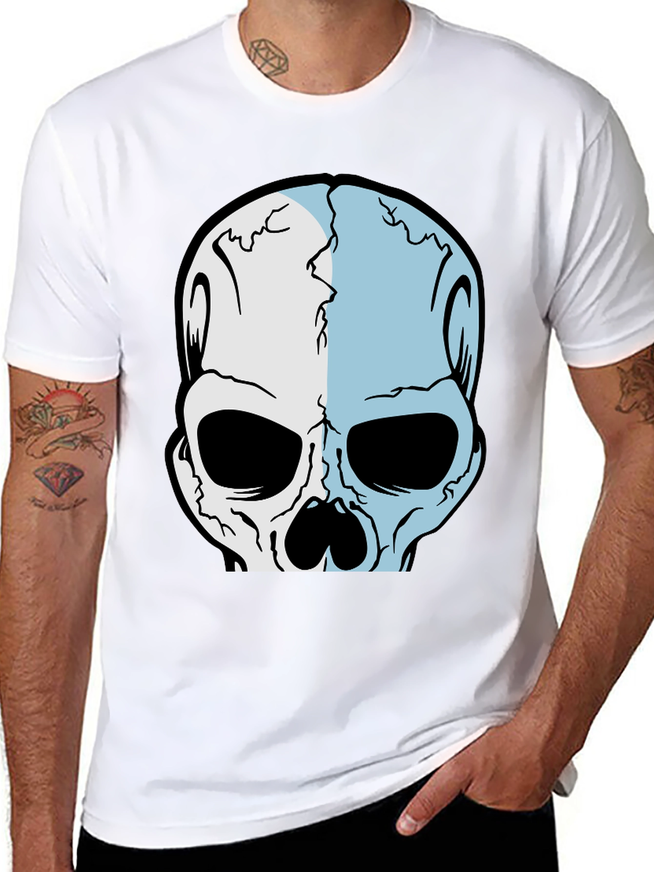 Skull Graphic Tee - Edgy Black T-Shirt