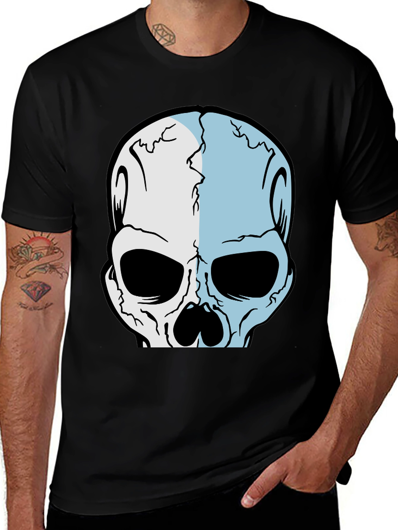 Skull Graphic Tee - Edgy Black T-Shirt
