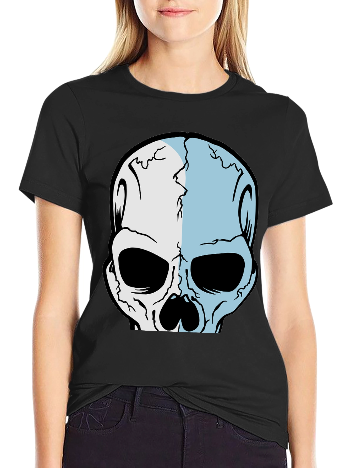 Skull Graphic Tee - Edgy Black T-Shirt