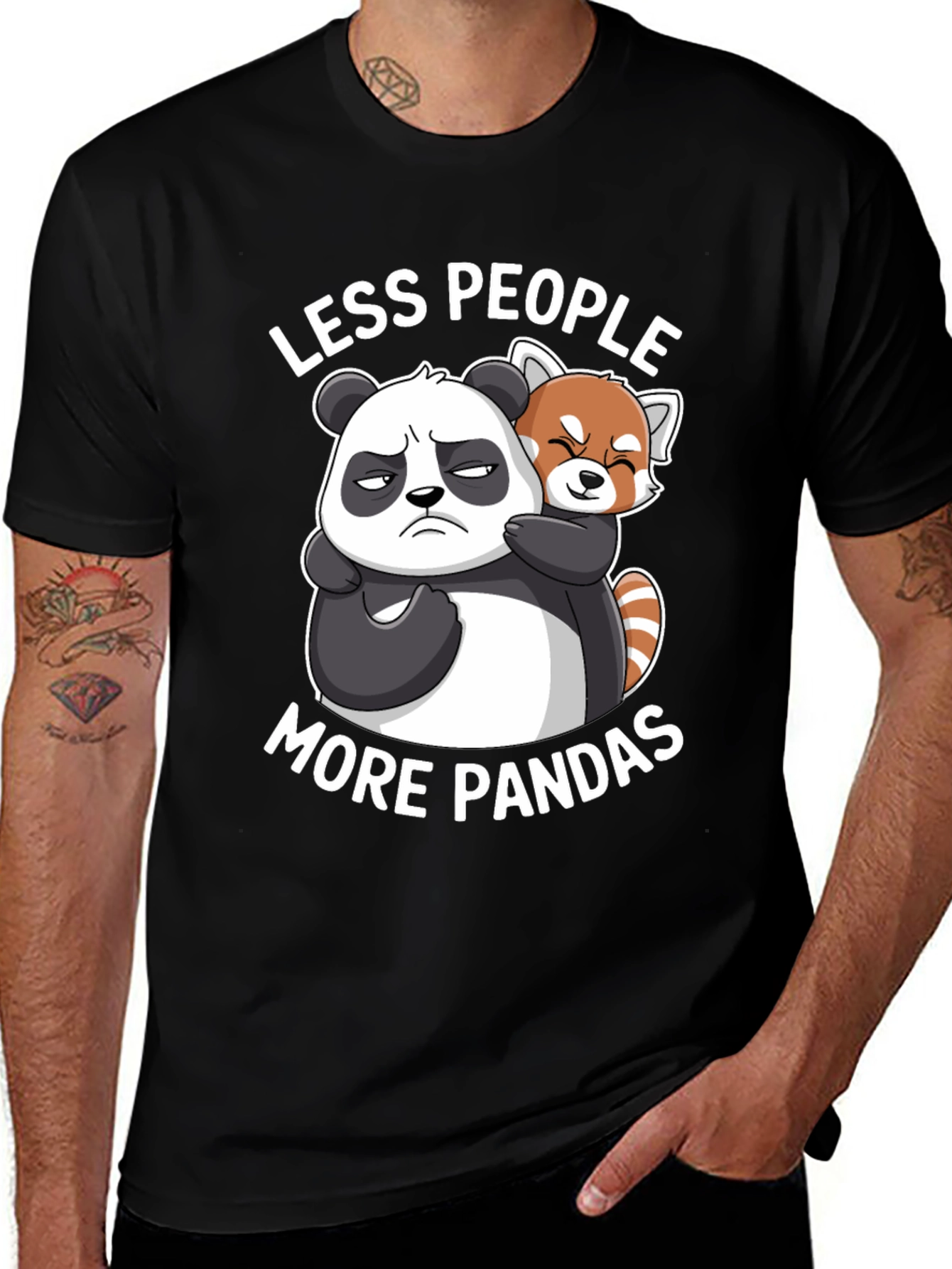 Less People More Pandas Graphic Tee