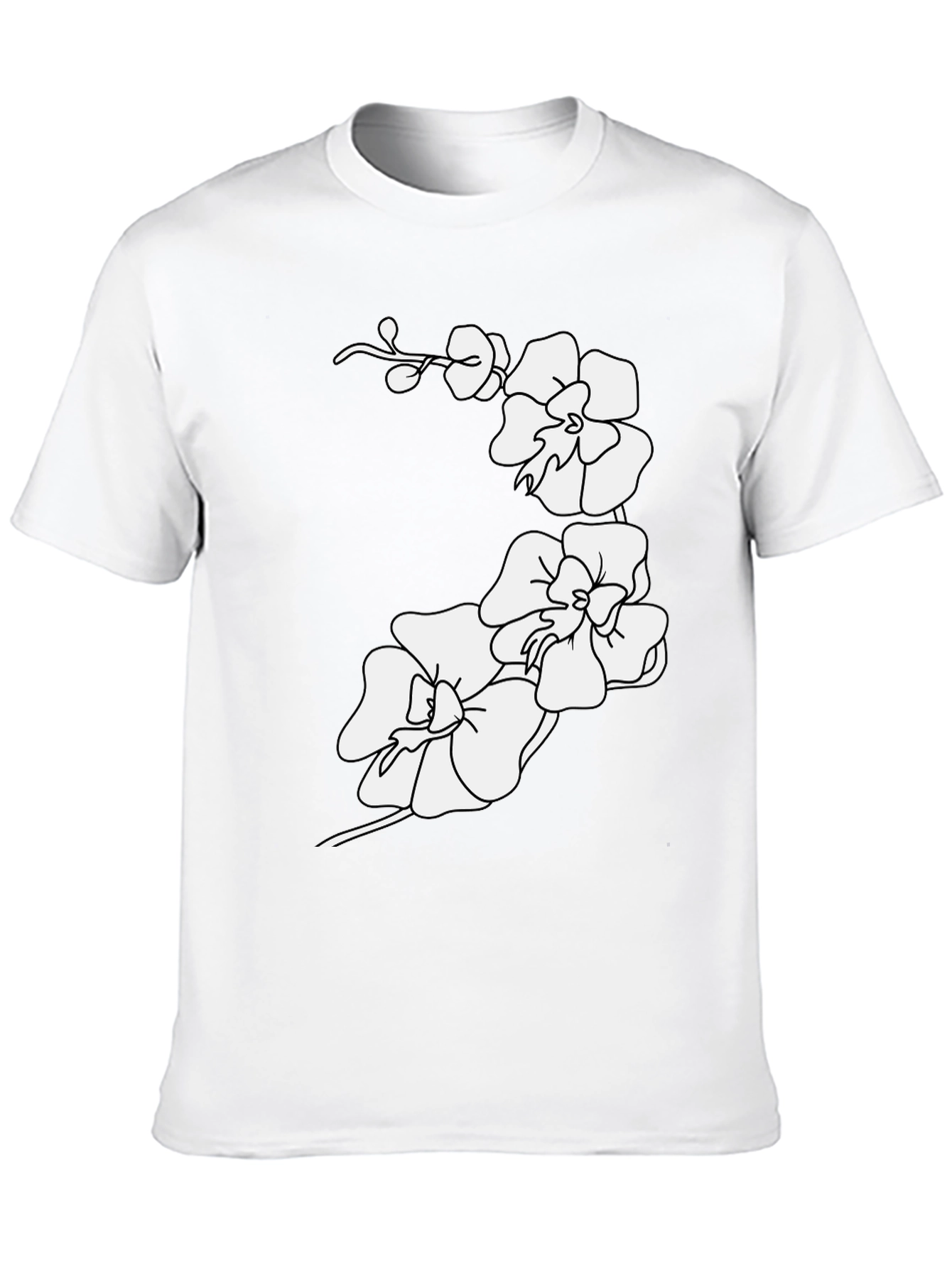 Orchid Flower Print Tee - Casual Style