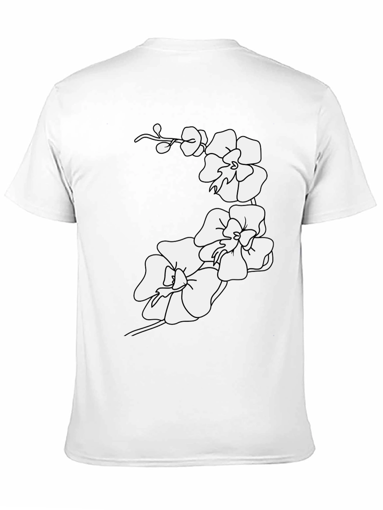 Orchid Flower Print Tee - Casual Style