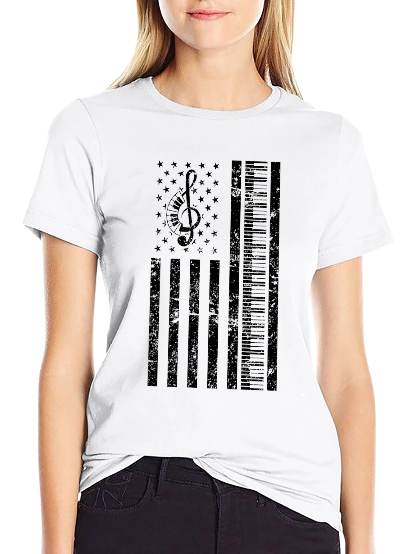 Musical American Flag T-Shirt - Patriotic Musician Tee