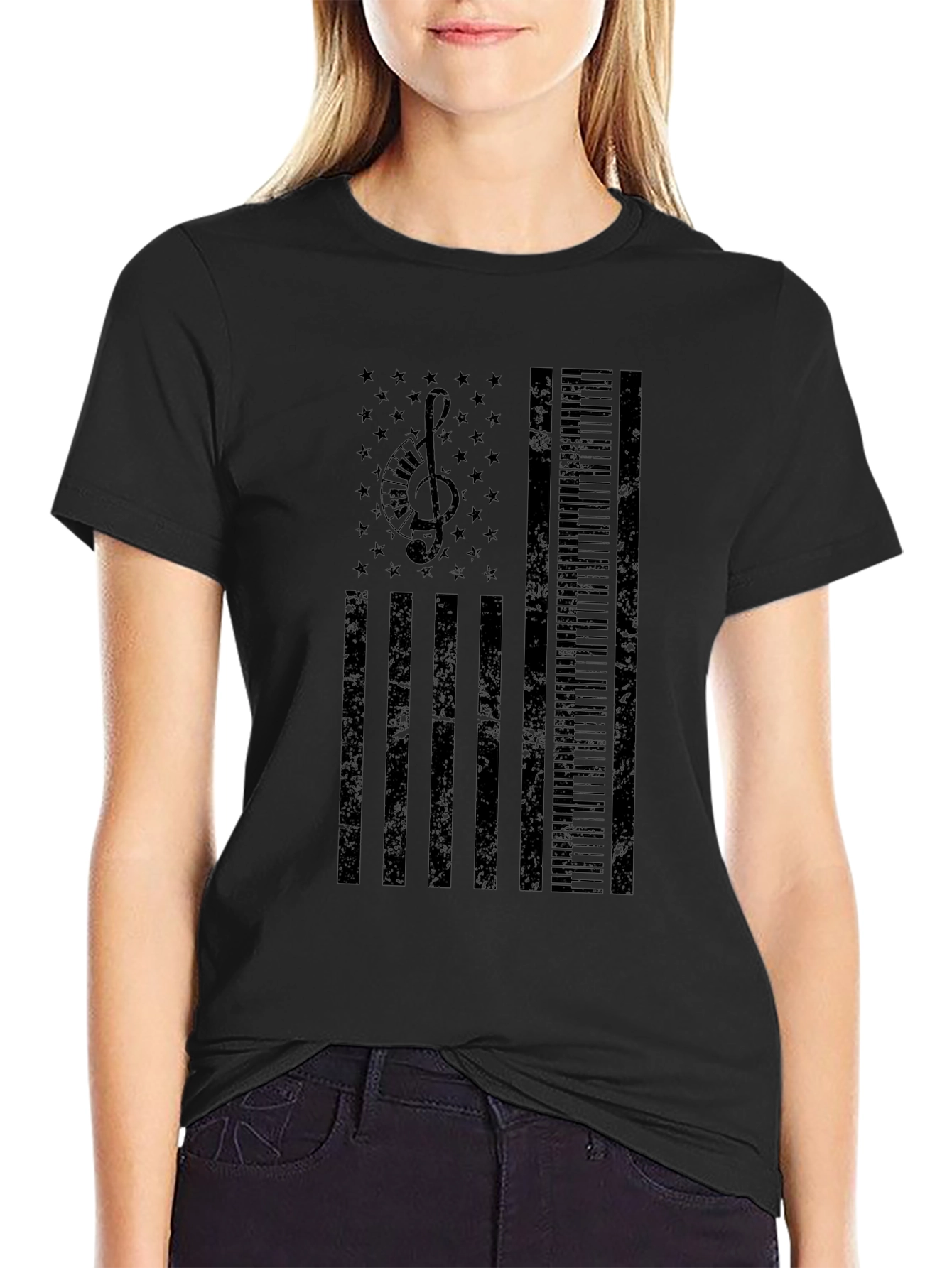 Musical American Flag T-Shirt - Patriotic Musician Tee