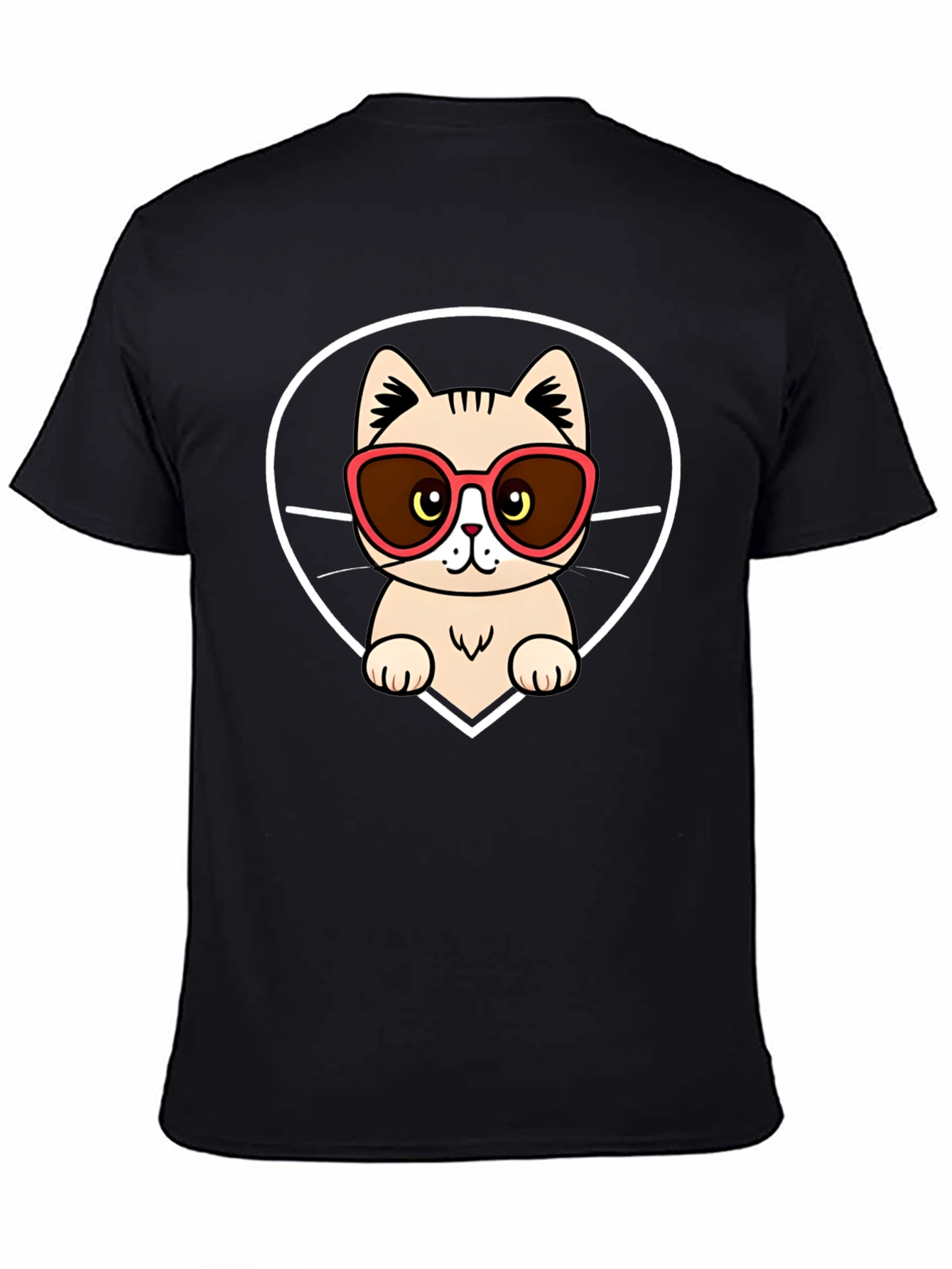 Cool Cat in Shades Graphic Tee - Black