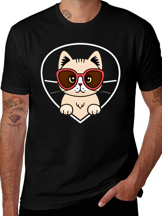 Cool Cat in Shades Graphic Tee - Black