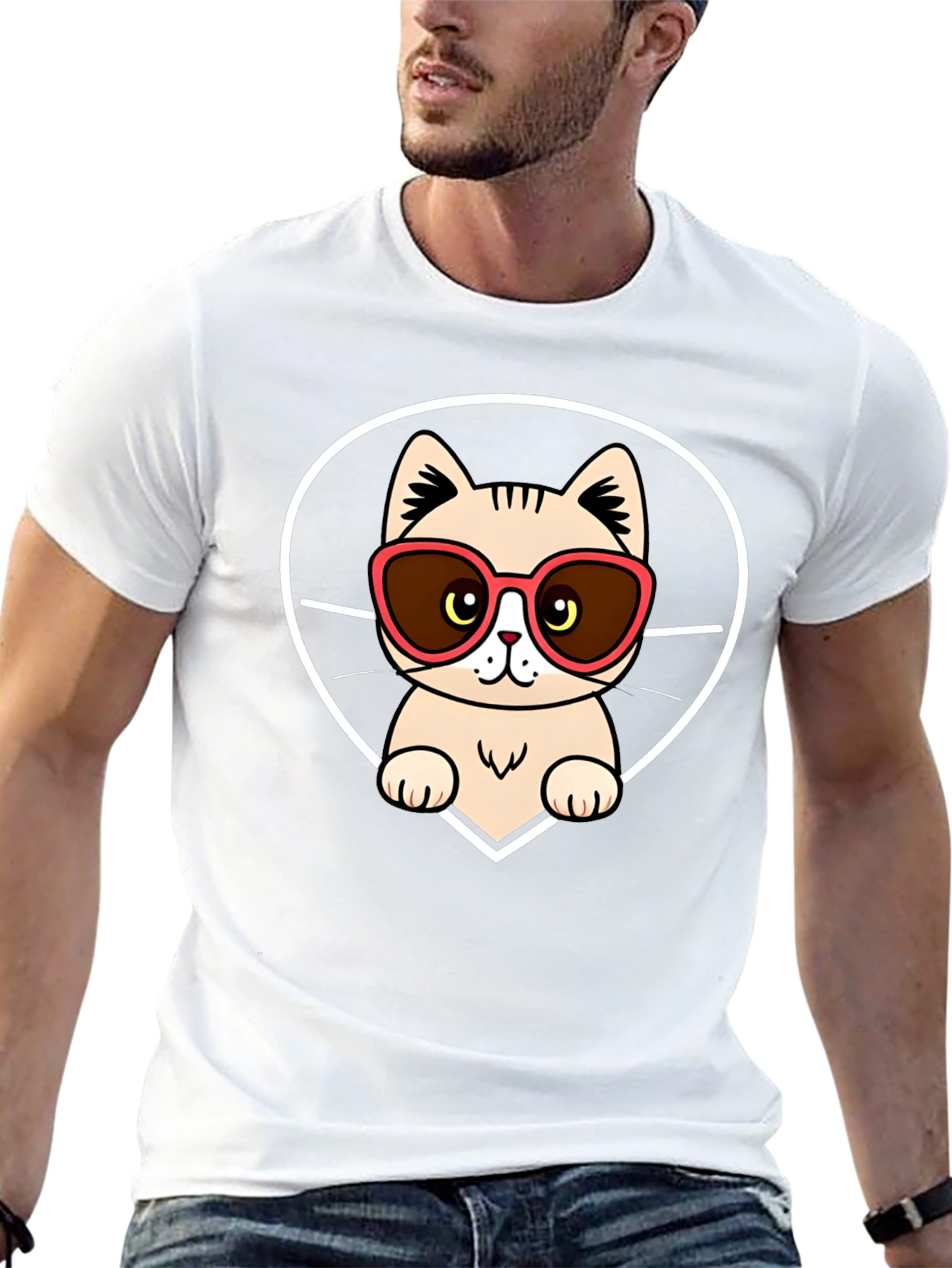 Cool Cat in Shades Graphic Tee - Black