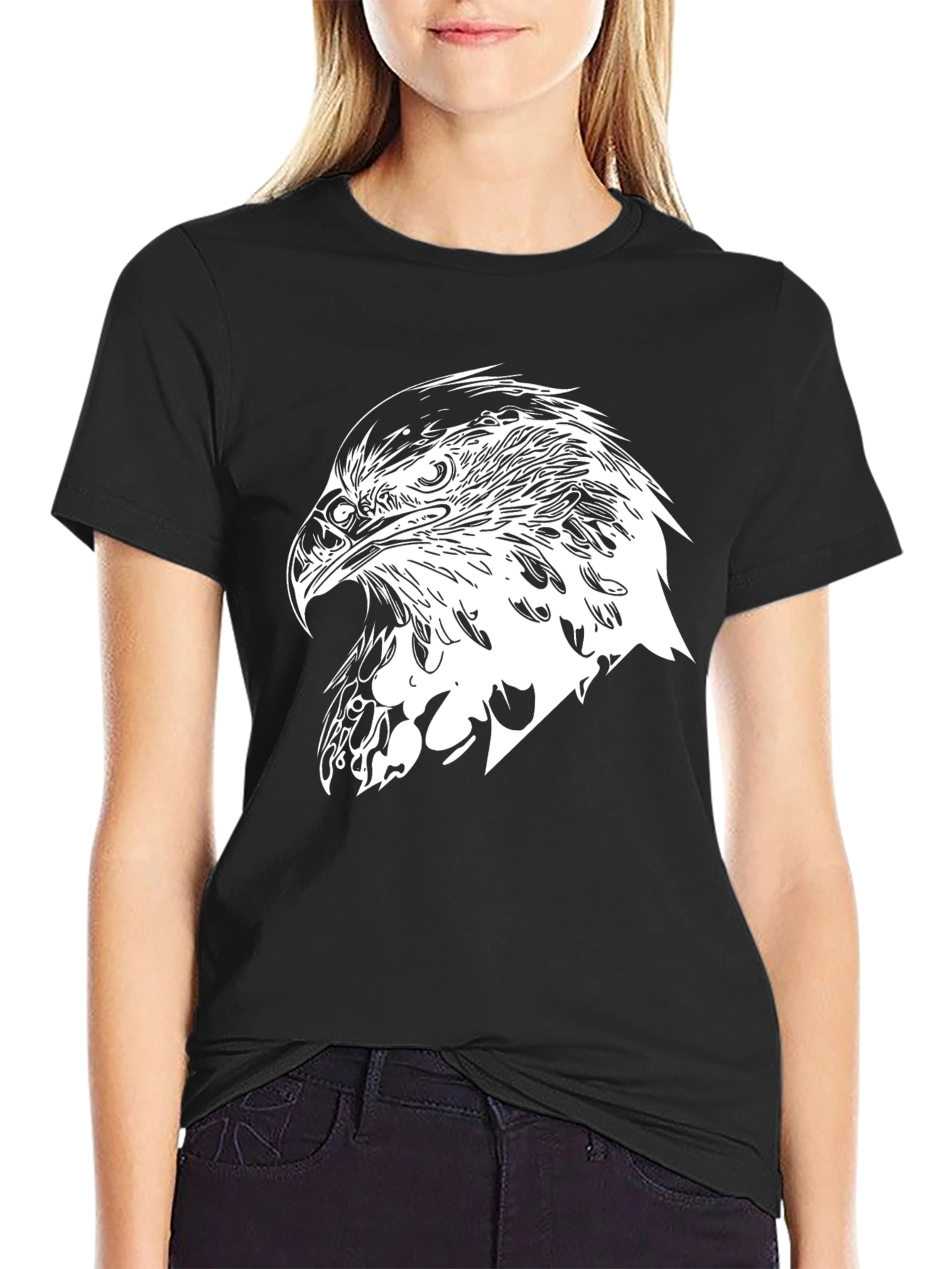 Mens Black T-Shirt - Eagle Graphic Tee