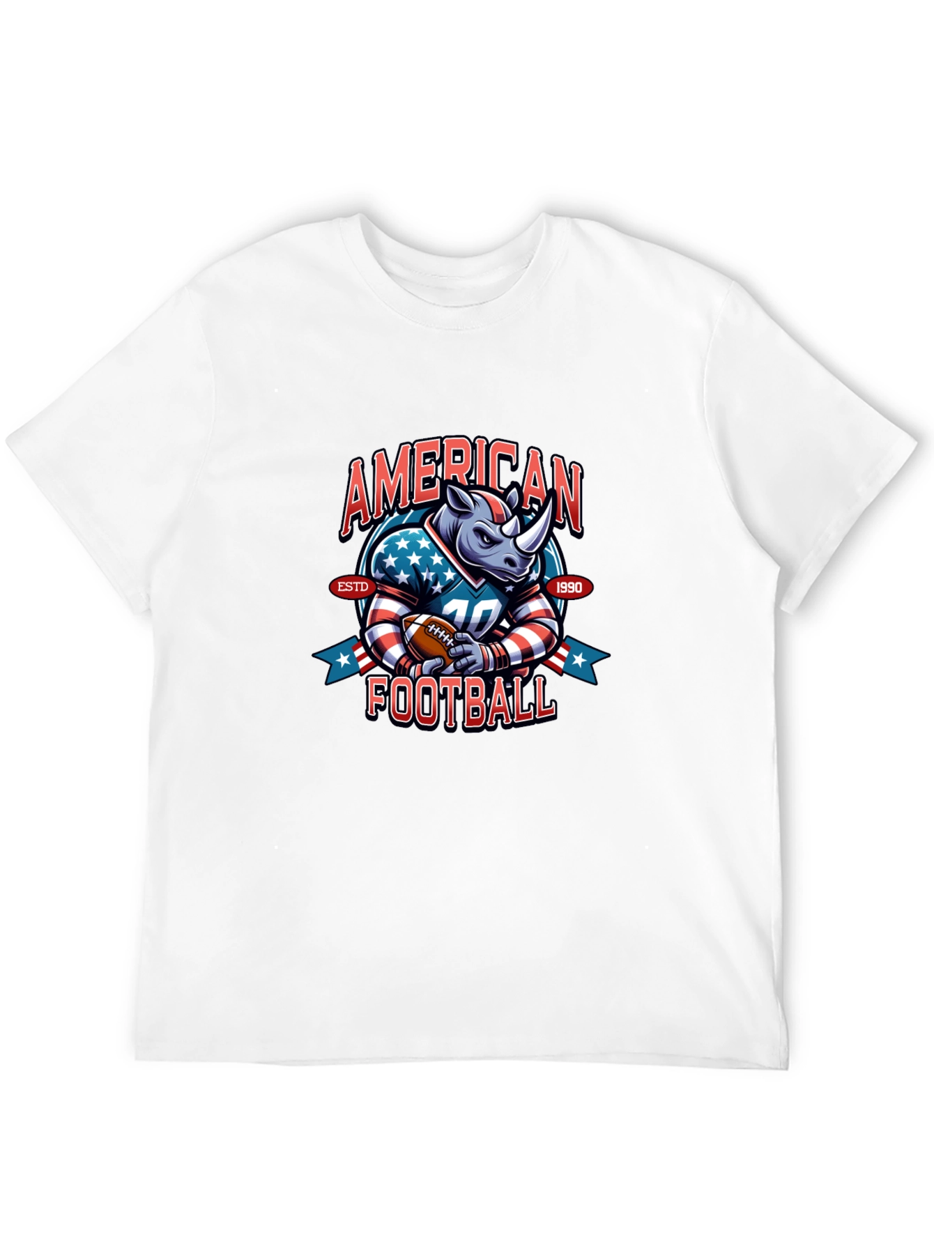 American Football Rhino T-Shirt - Novelty Sports Tee