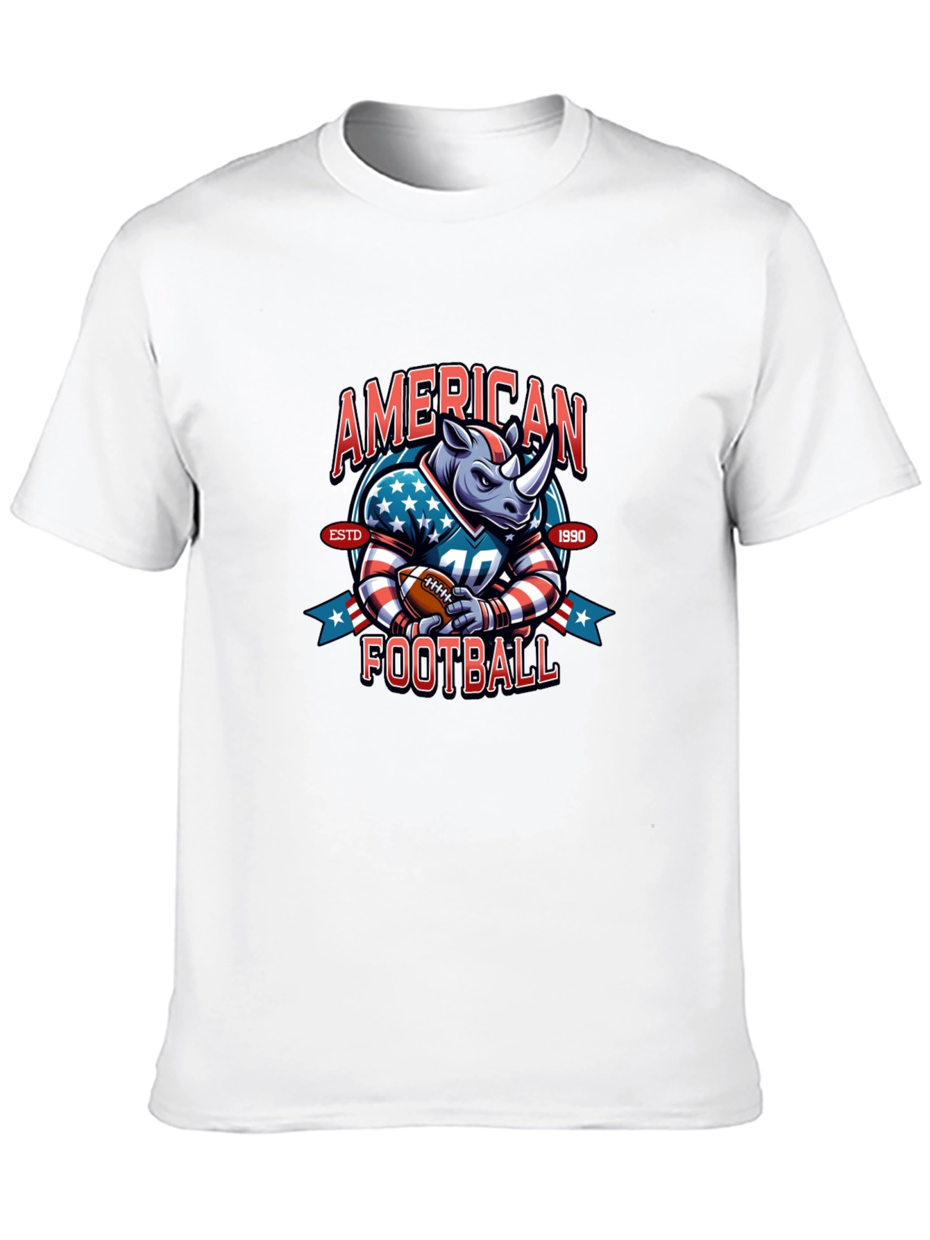 American Football Rhino T-Shirt - Novelty Sports Tee