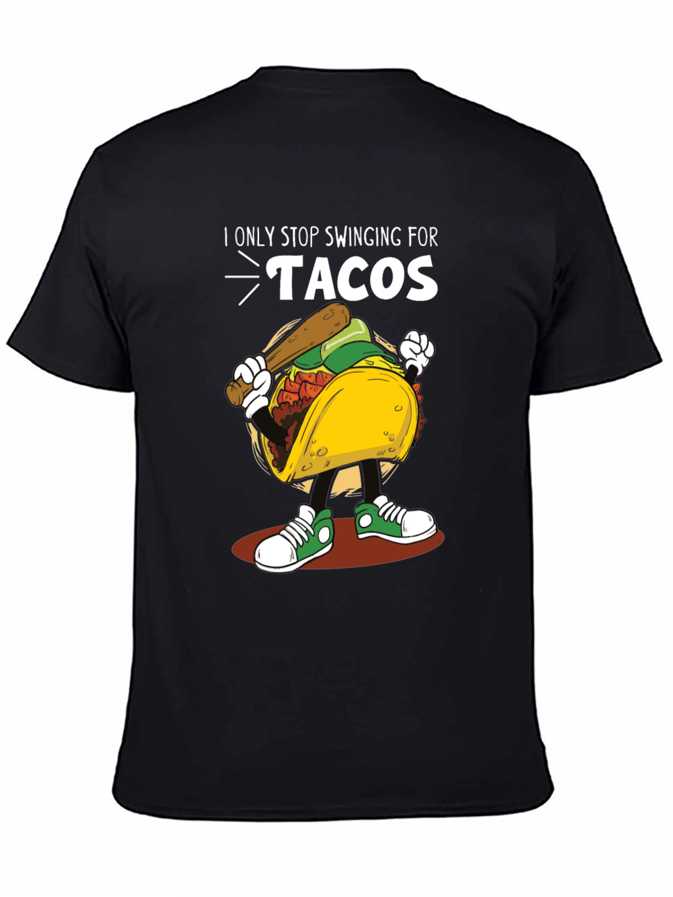 Tacos Baseball Swing T-Shirt Novelty Tee