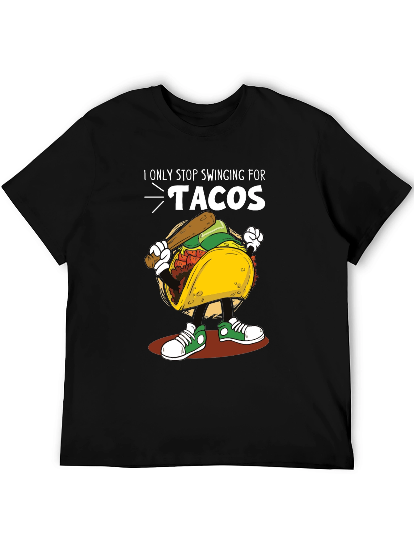 Tacos Baseball Swing T-Shirt Novelty Tee