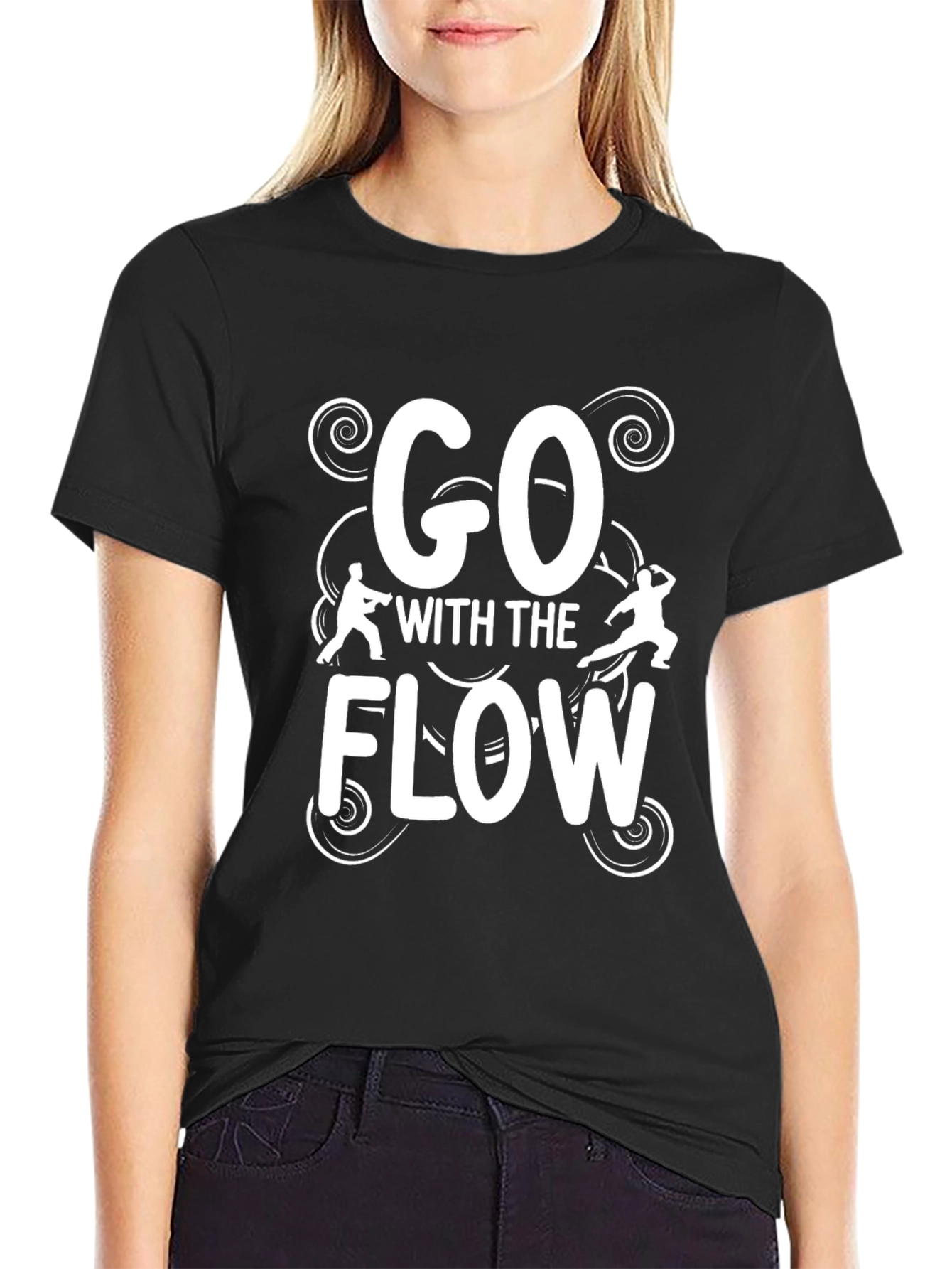 Go With The Flow Black Graphic Tee