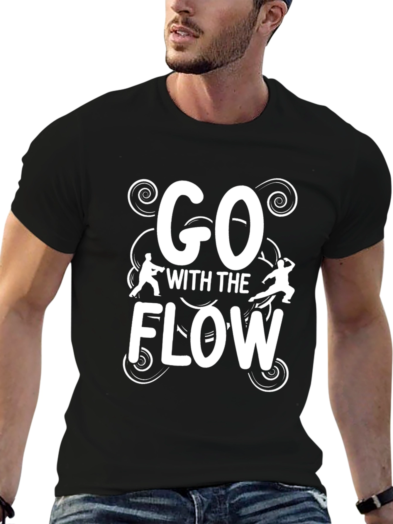 Go With The Flow Black Graphic Tee