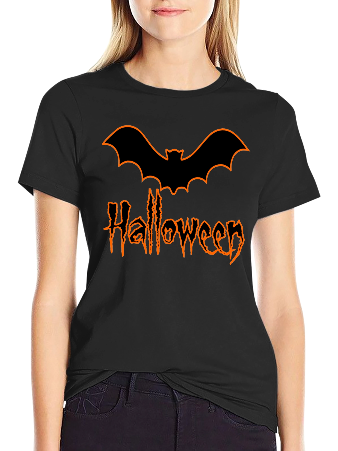 Halloween Bat Graphic T-Shirt - Spooky Season Apparel