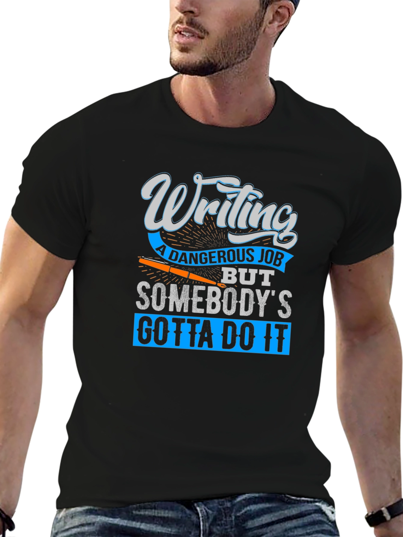 Writing a Dangerous Job Black T-Shirt