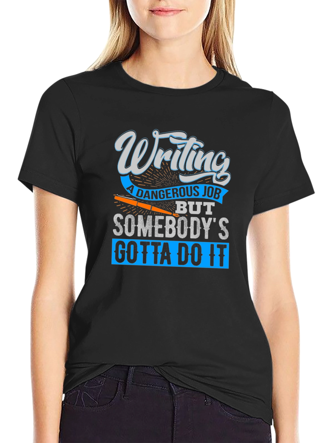 Writing a Dangerous Job Black T-Shirt
