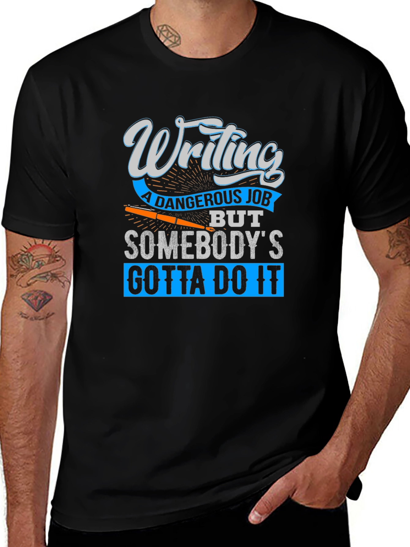 Writing a Dangerous Job Black T-Shirt