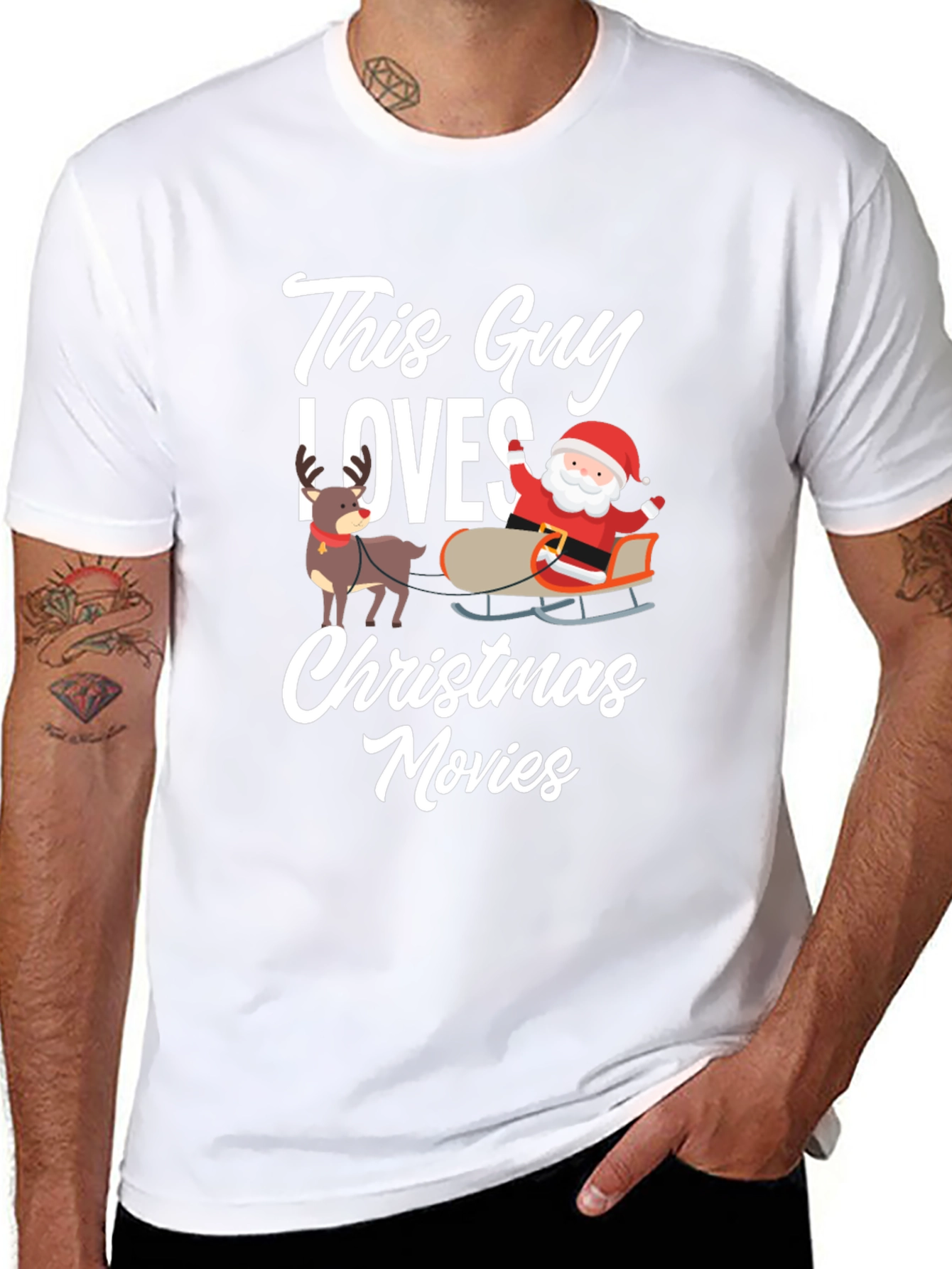 Christmas Movies Graphic Tee - This Guy Loves Santa!