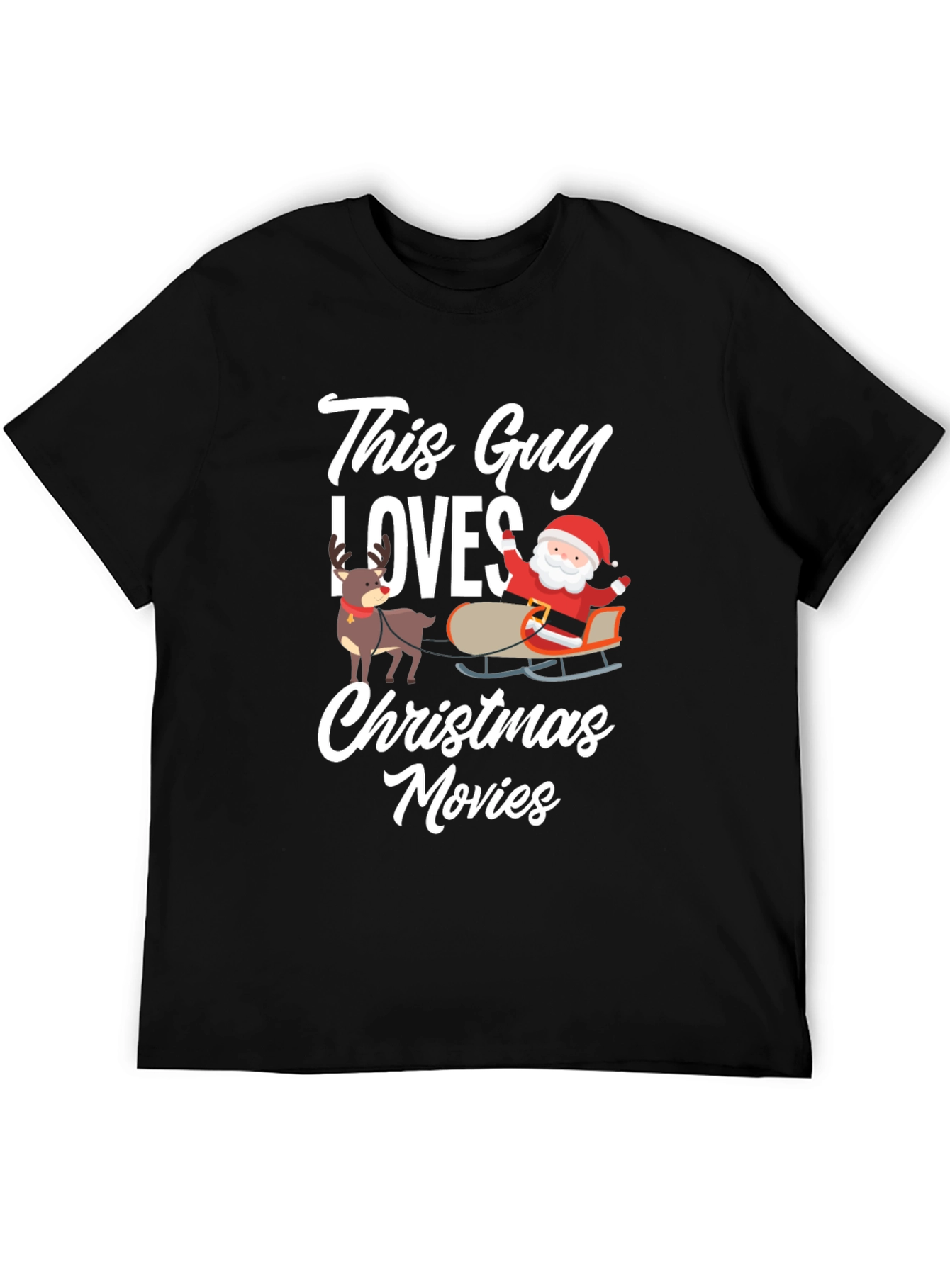 Christmas Movies Graphic Tee - This Guy Loves Santa!