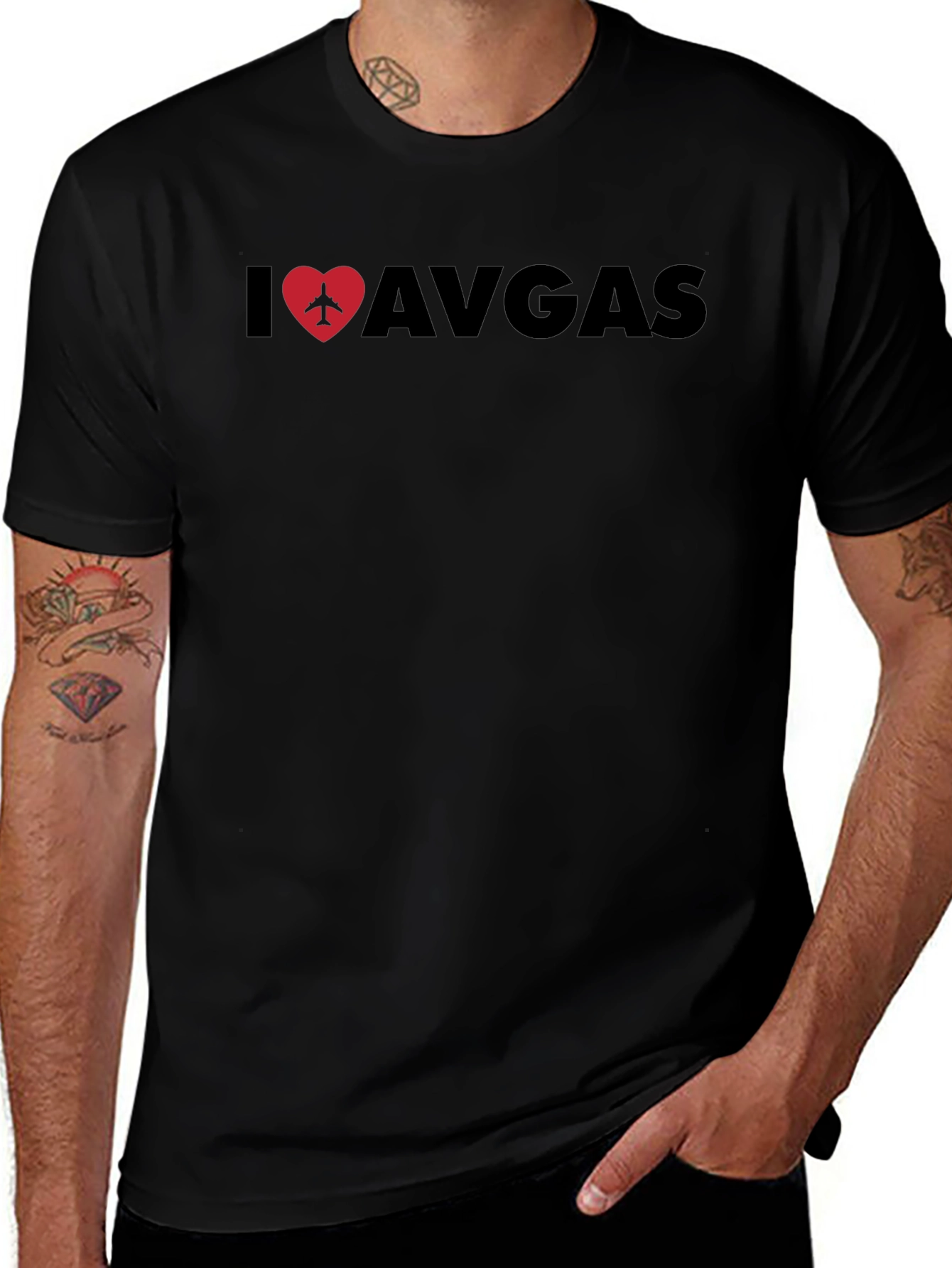 I Love Avgas Black T-Shirt