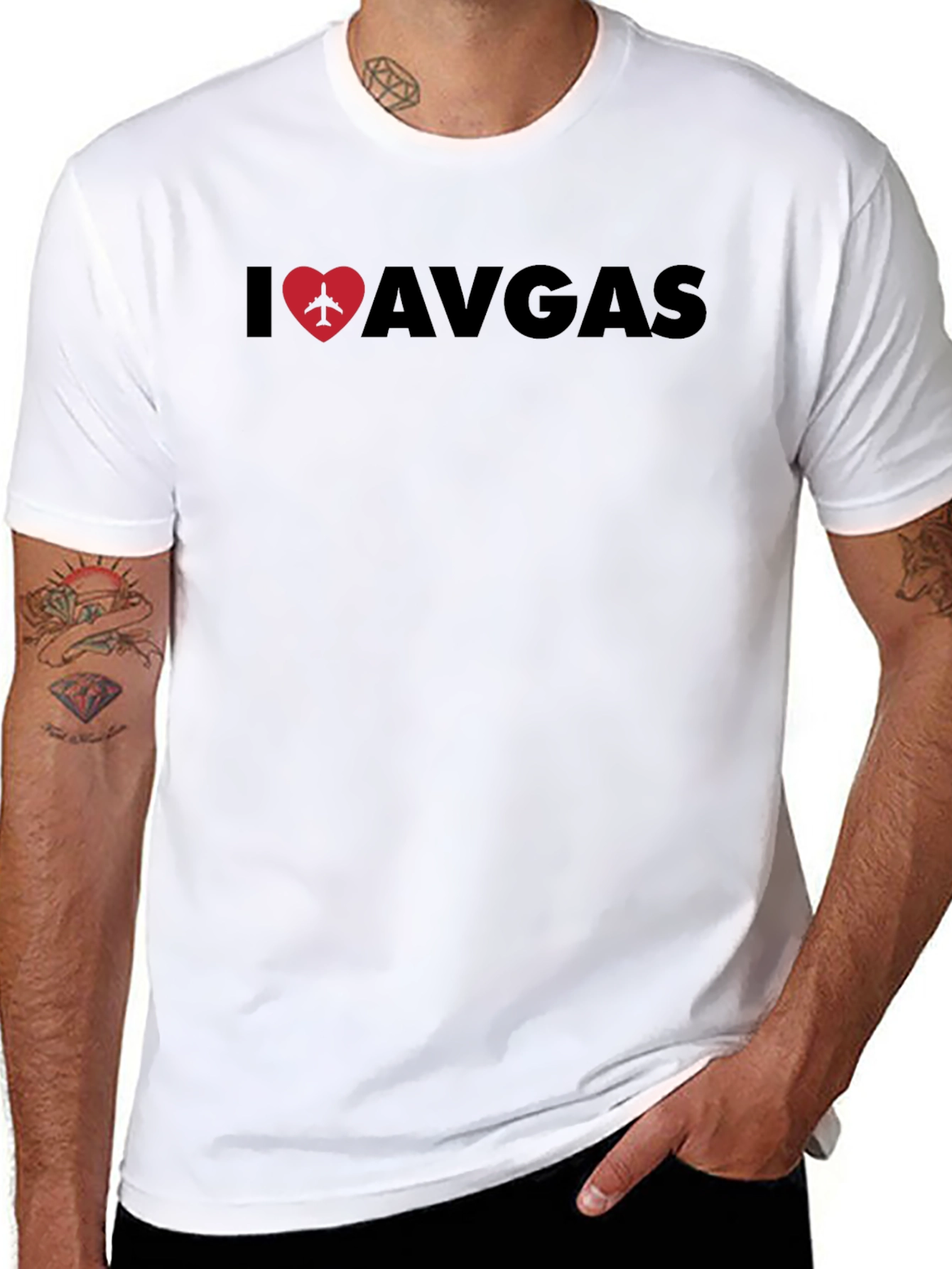 I Love Avgas Black T-Shirt