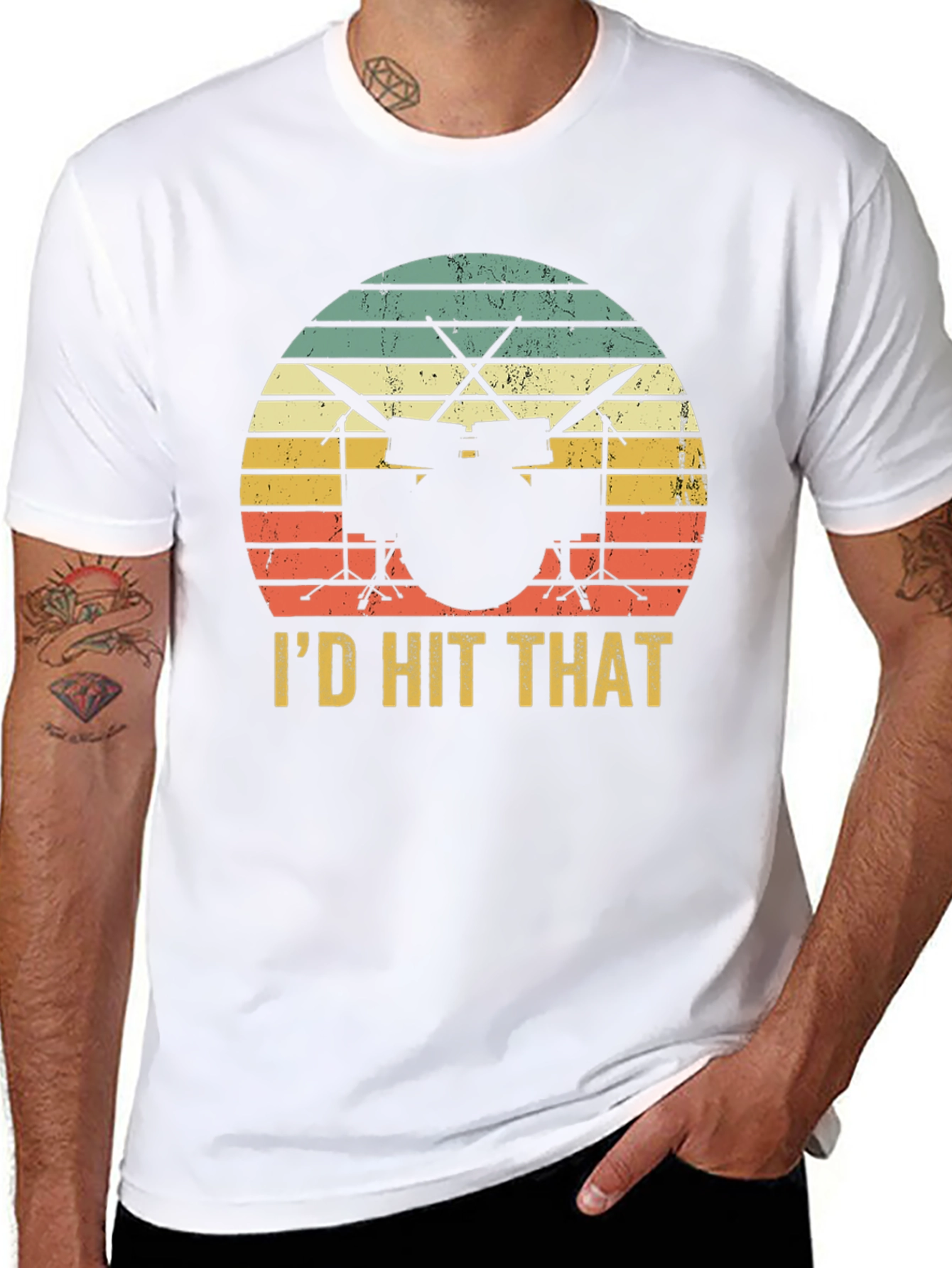 Id Hit That Drum Set Black T-Shirt