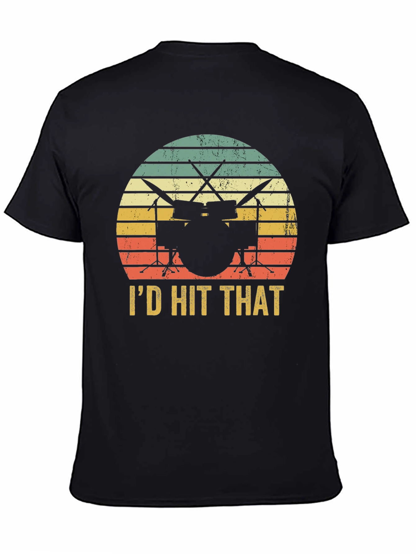 Id Hit That Drum Set Black T-Shirt
