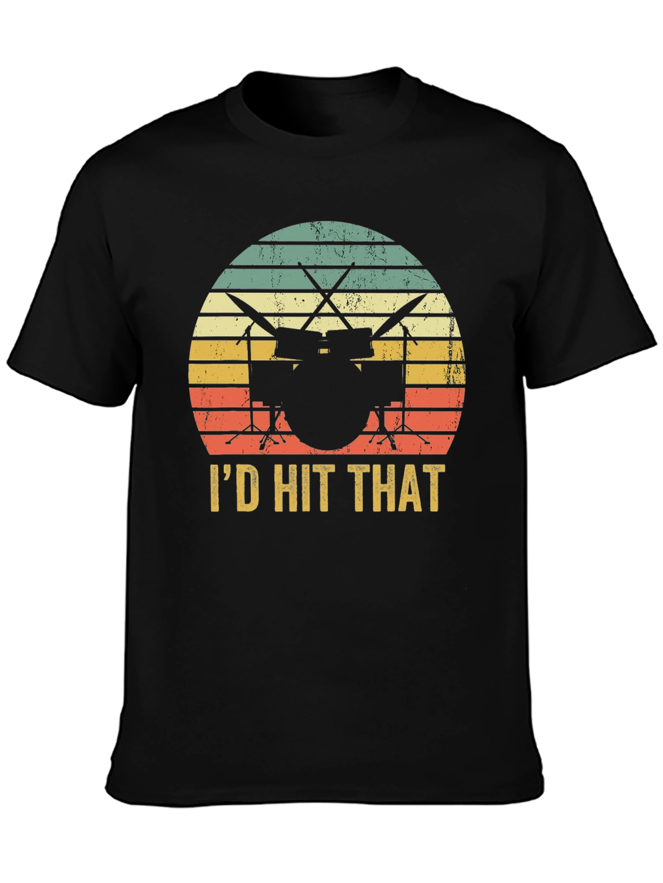 Id Hit That Drum Set Black T-Shirt