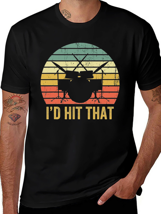 Id Hit That Drum Set Black T-Shirt