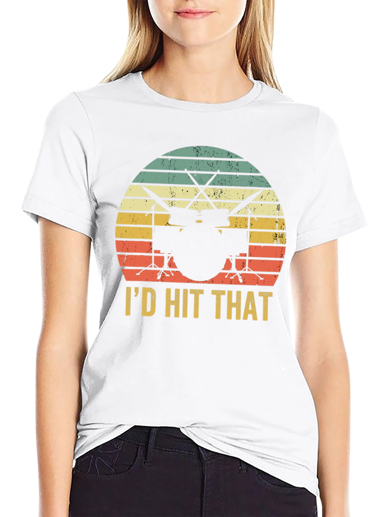Id Hit That Drum Set Black T-Shirt