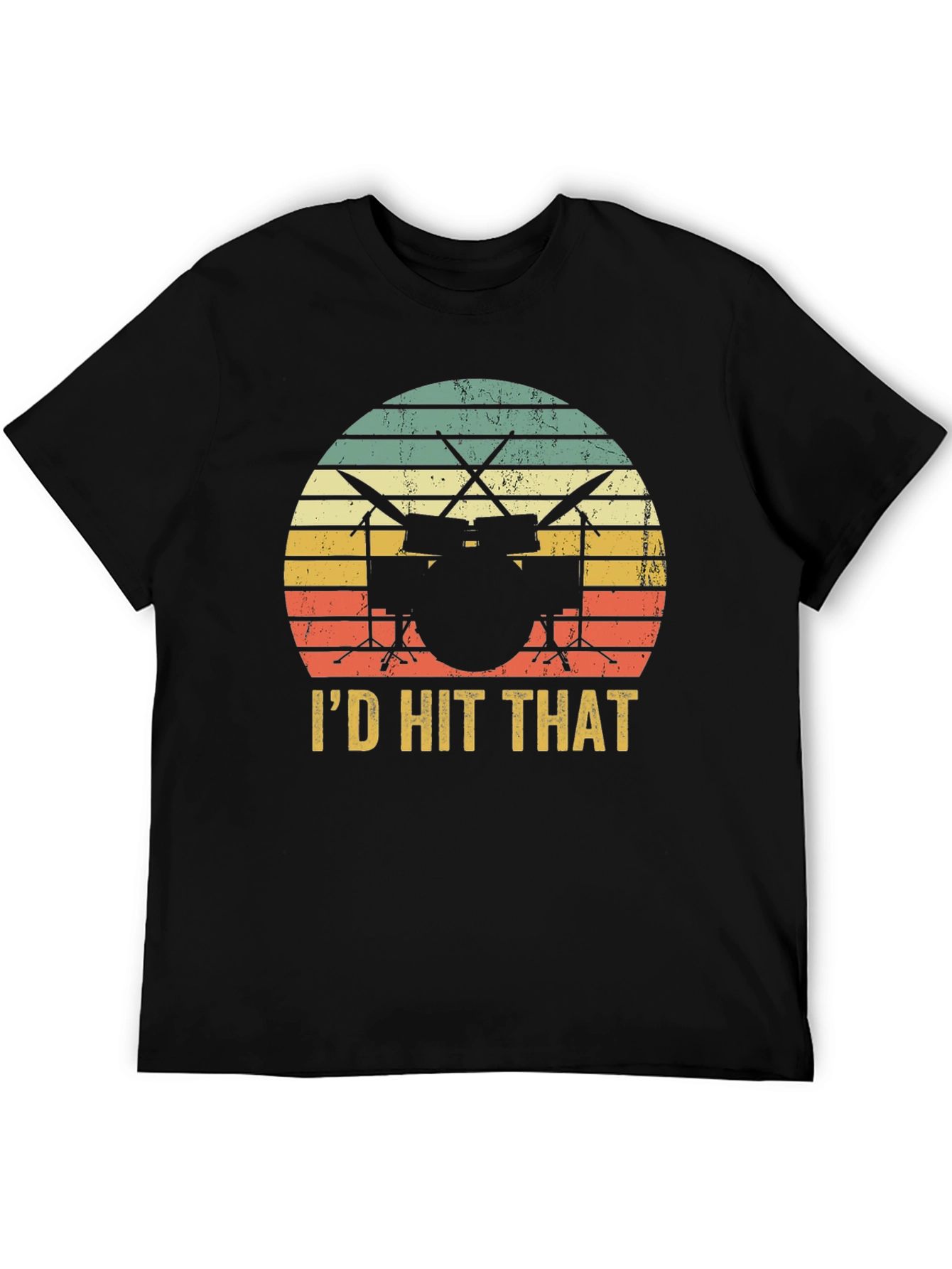 Id Hit That Drum Set Black T-Shirt
