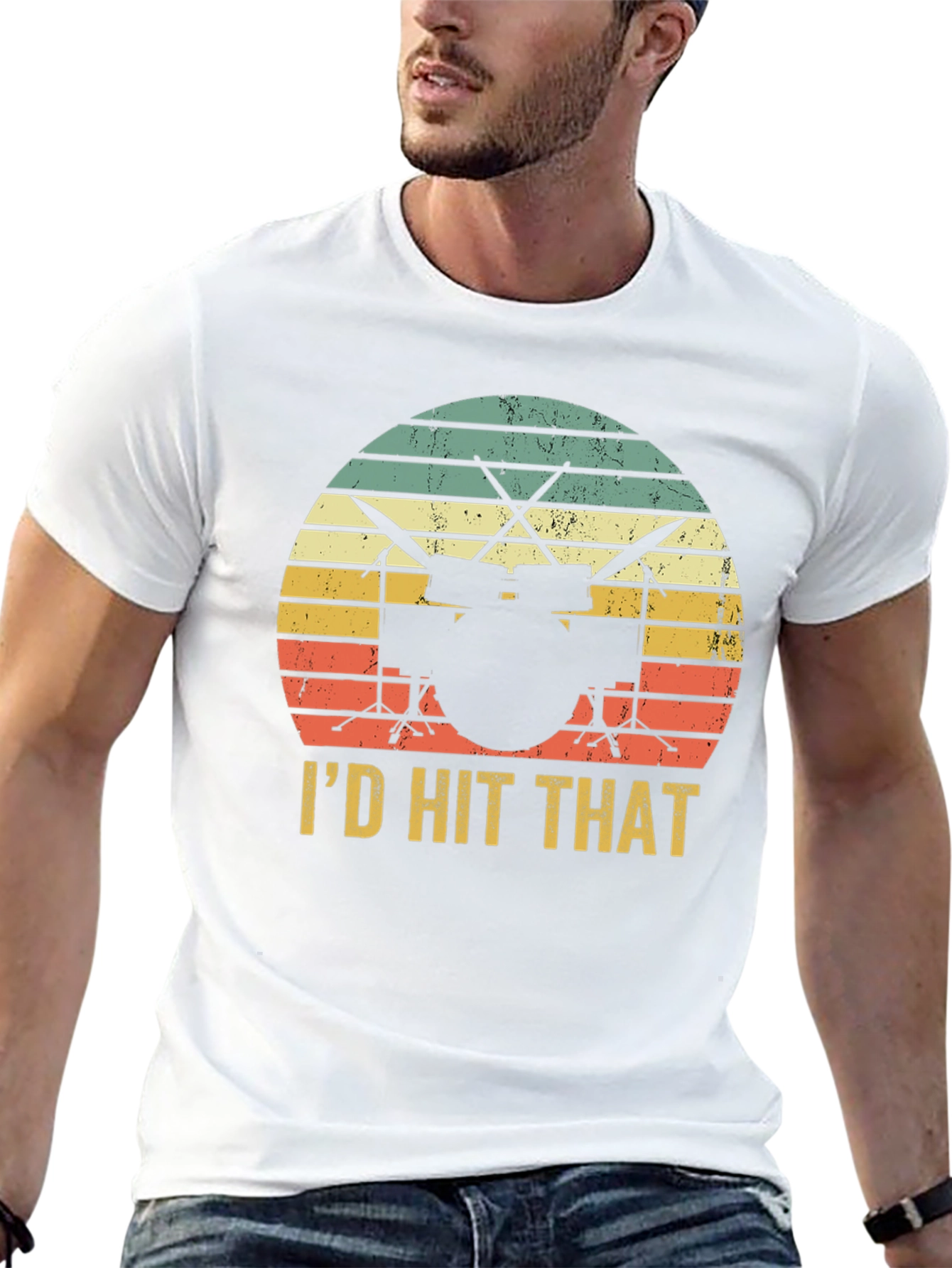 Id Hit That Drum Set Black T-Shirt