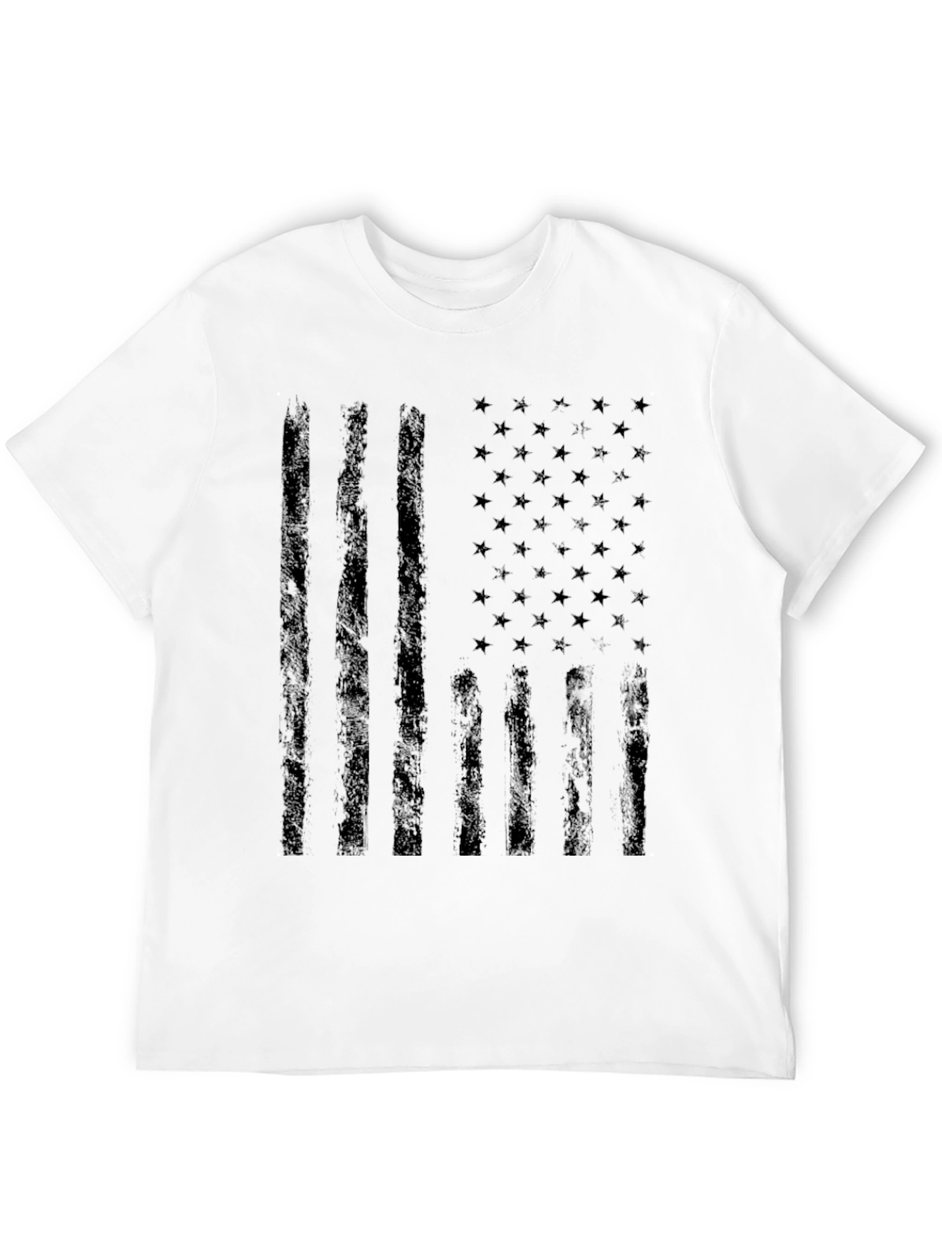 Distressed Black American Flag Graphic Tee