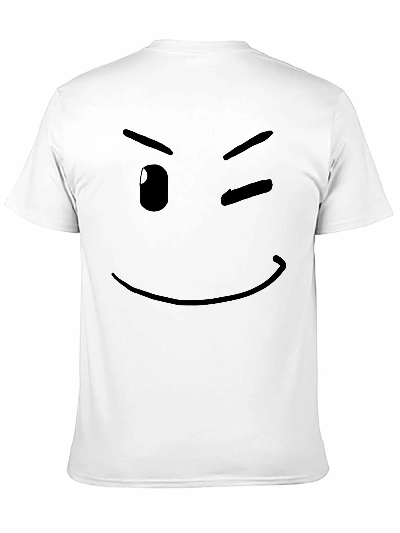 Winking Face Graphic T-Shirt - Casual Black Tee