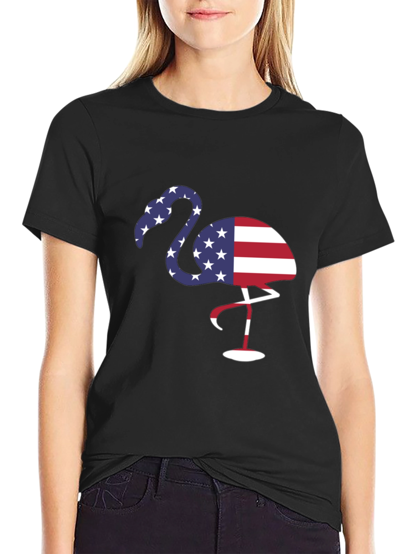 American Flag Flamingo T-Shirt