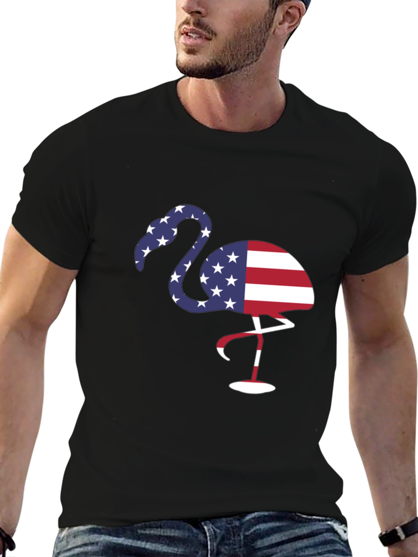 American Flag Flamingo T-Shirt
