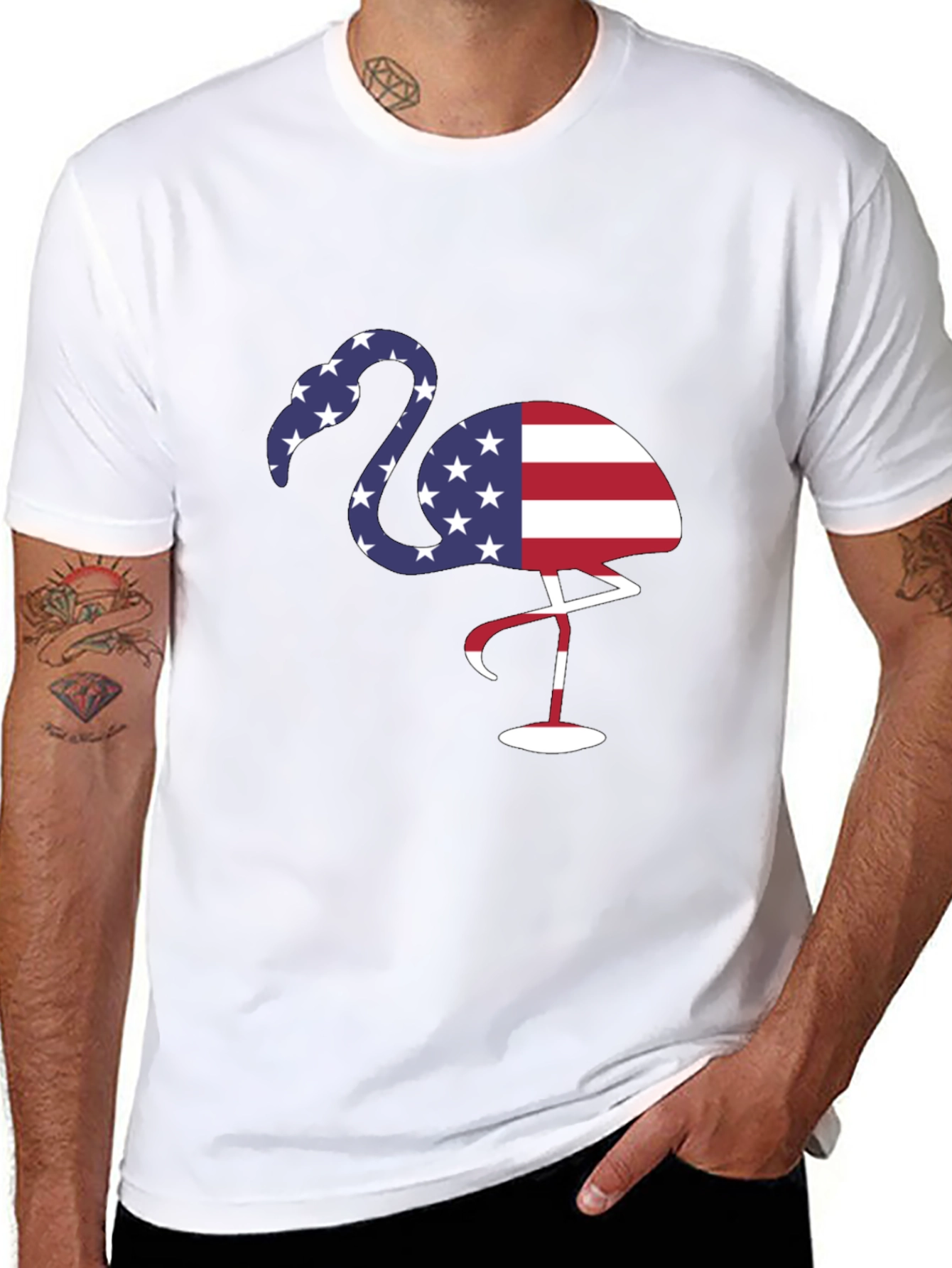 American Flag Flamingo T-Shirt
