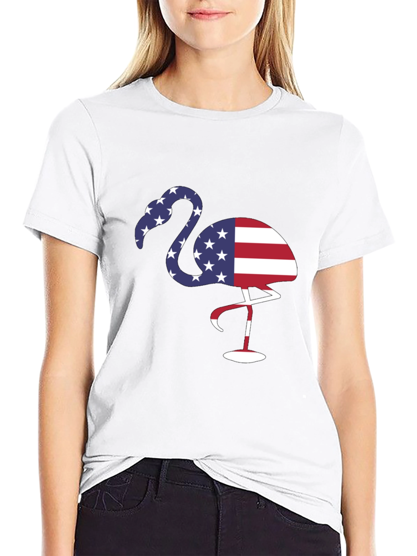 American Flag Flamingo T-Shirt