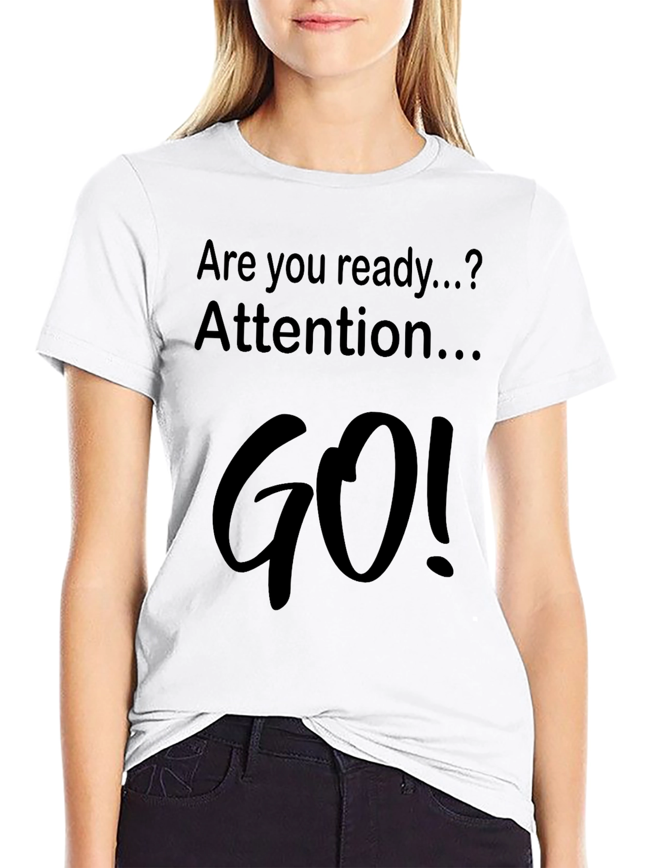 Ready Attention GO! Black Graphic Tee Shirt